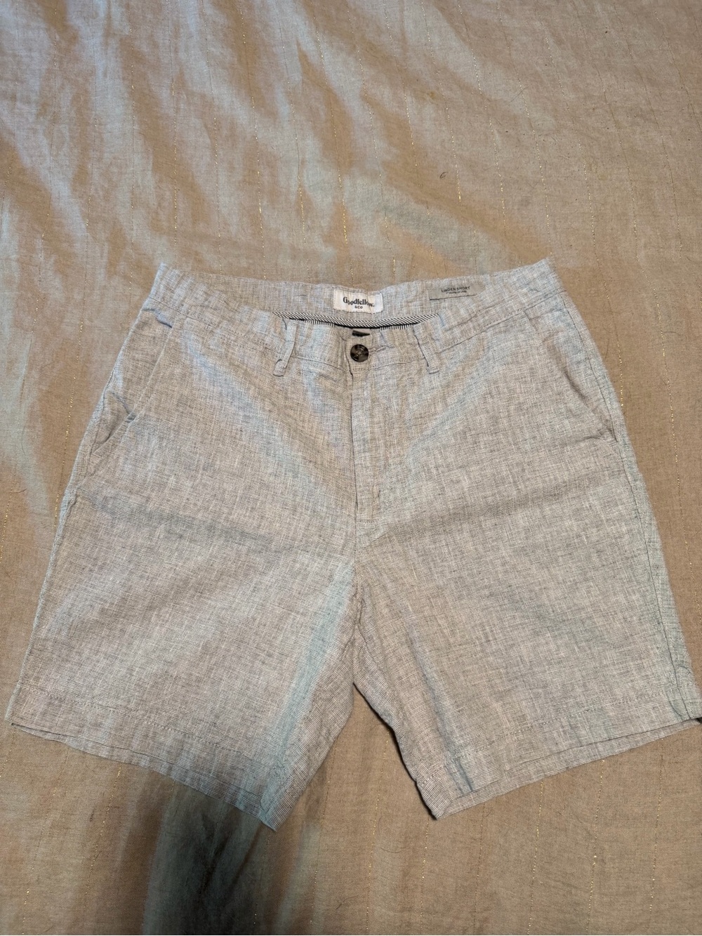 Goodfellow Men’s Light Gray Linen-Blend Shorts